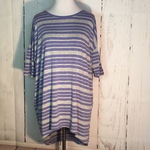 Blue and gray stripped Irma LulaRoe